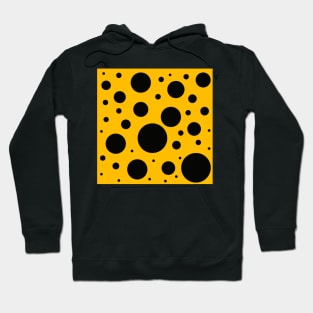 black polka dots on yellow background Hoodie